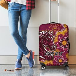 Personalised Broncos NAIDOC Week 2024 Luggage Cover Aboriginal Fire Burning Sparks