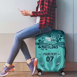 Australia Matildas Indigenous Luggage Cover NAIDOC 2024 Turquoise Color