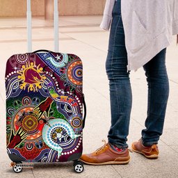 Personalised Broncos NAIDOC Week 2024 Luggage Cover Australia Aboriginal Dot Painting DT02