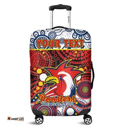 Custom Personalised Roosters Rugby Luggage Cover Easts 1908 Aboriginal Artsy Premiers Ver.01