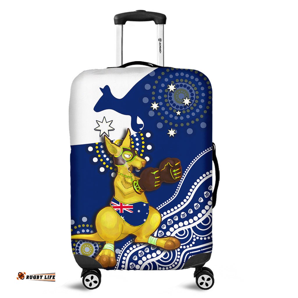 Australia Luggage Cover Boxing Kangaroo Indigenous National Color Art