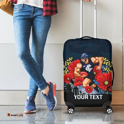 Custom Blues Football ANZAC Luggage Cover Gallipoli Camouflage With Poppies