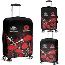 ANZAC Luggage Covers ANZAC with Remembrance Poppy Flower