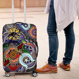 Personalised Panthers NAIDOC Week 2024 Luggage Cover Australia Aboriginal Dot Painting DT02