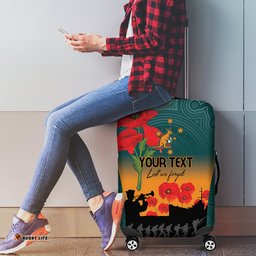 Custom Wallaroos Rugby ANZAC Luggage Cover Poppy Soldier With Aboriginal Dots Art