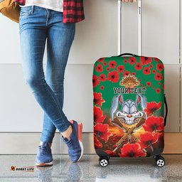 Personalised Rabbitohs Rugby ANZAC Luggage Cover Starry Night and Field of Poppies