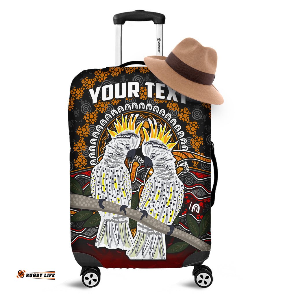Custom Personalised Australia Valentine Luggage Covers Aboriginal Couple Cockatoos MY LOVE