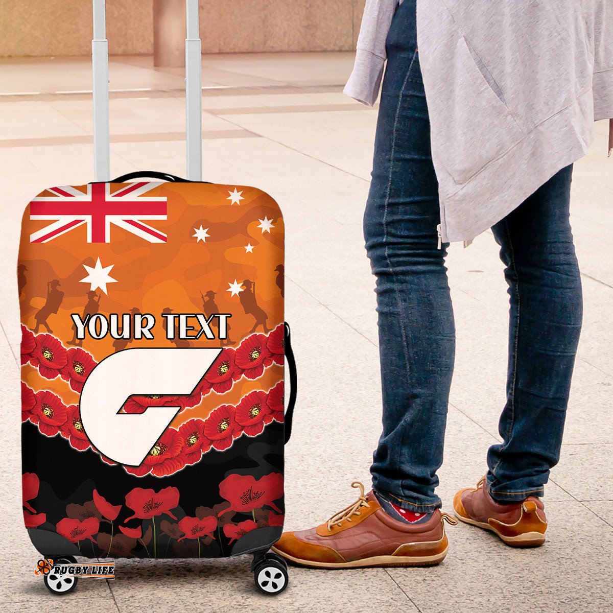 Custom Giants Football Luggage Cover ANZAC Lest We Forget