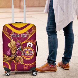 Custom NRL Broncos NAIDOC Week Luggage Cover Keep The Fire Burning Indigenous Art