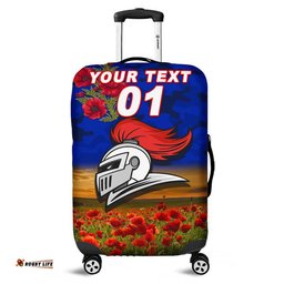 Custom Personalised Newcastle Knights ANZAC Luggage Cover Poppy Flowers Vibes