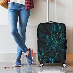New Zealand Skink Luggage Cover Aotearoa Maori Mix Paua Shell