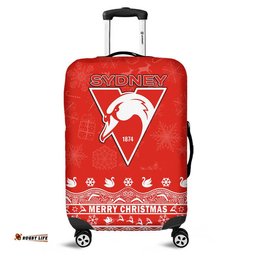 Sydney Swans Unique Winter Season Luggage Cover Swans Merry Christmas No2