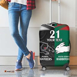 Custom Rabbitohs Panthers Luggage Cover NRL Tribal Half Style