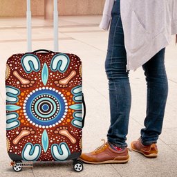 Aboriginal Luggage Covers Indigenous Circle Dot Painting Ver02