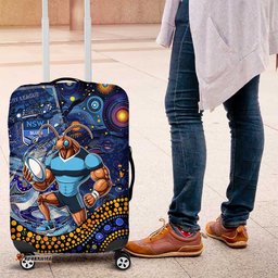 Personalised Mascot NSW Blues Rugby Luggage Cover Aboriginal Galaxy