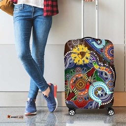Custom NAIDOC Week 2024 Hawthorn Hawks Luggage Cover Australia Aboriginal Dot Painting