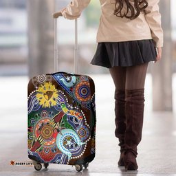 Custom NAIDOC Week 2024 Hawthorn Hawks Luggage Cover Australia Aboriginal Dot Painting