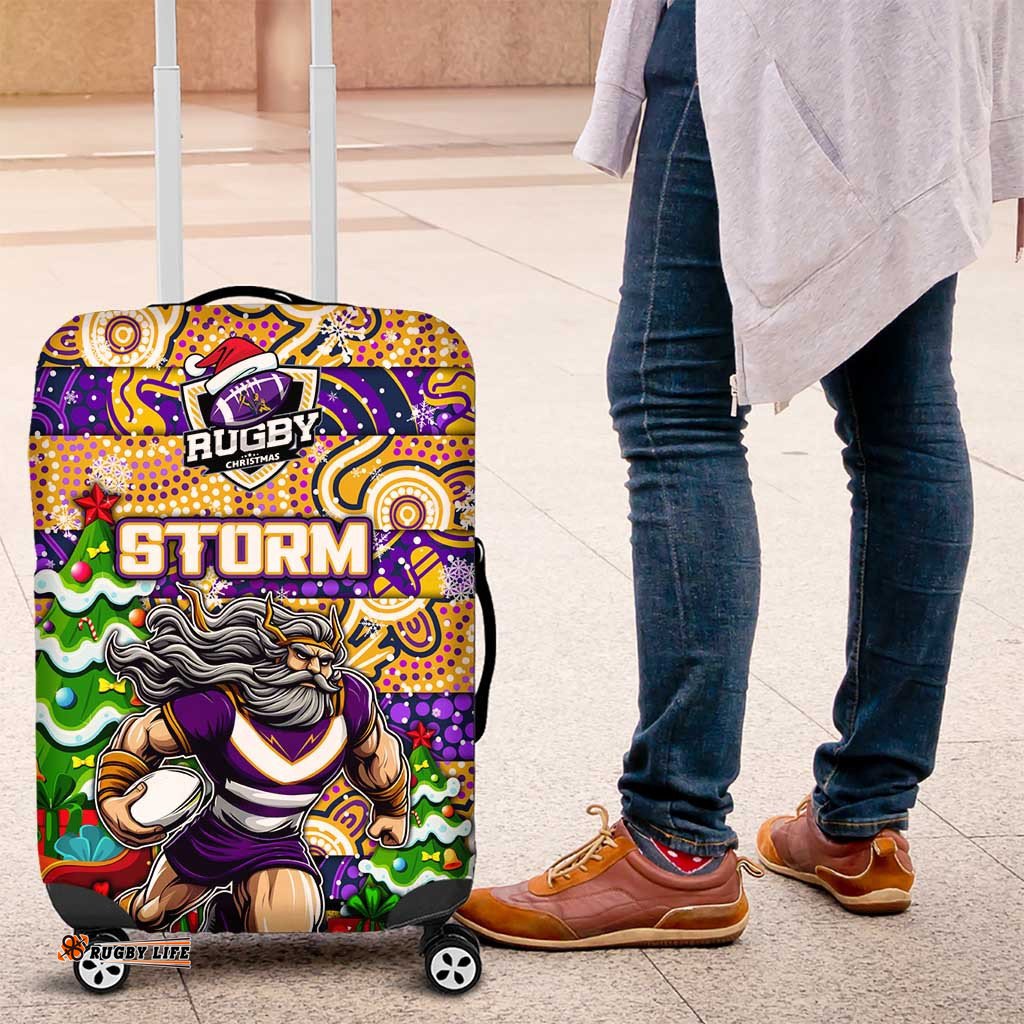 Storm Rugby Merry Christmas Luggage Cover Indigenous Australian Art