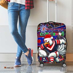 Merry Christmas Sydney Roosters Luggage Cover Aboriginal Santa Rugby Mascot Tricolours
