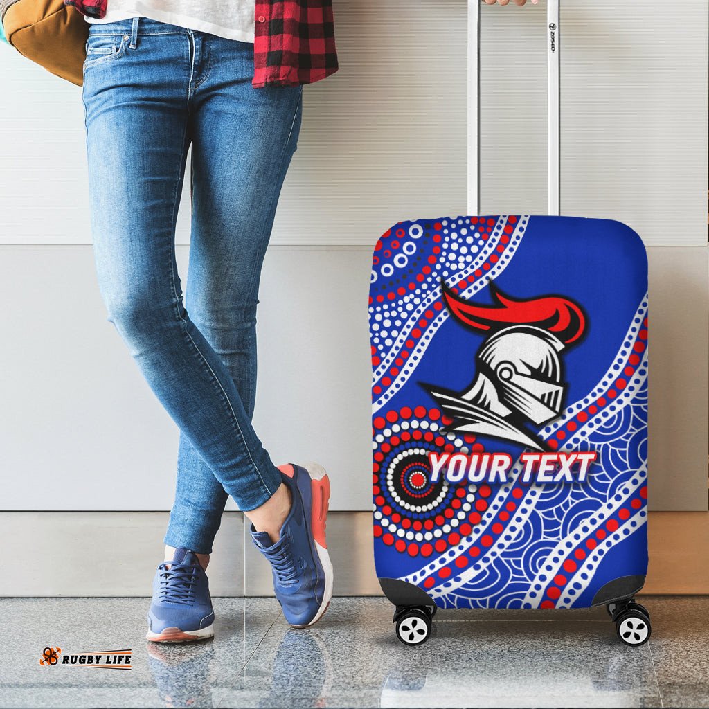 Custom Personalised Knights Rugby Aboriginal Art Luggage Covers