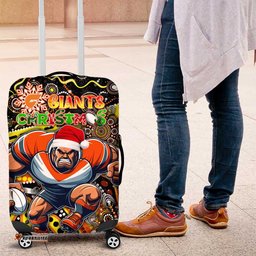 Merry Christmas AFL Giants Luggage Cover Aboriginal Santa Football Mascot
