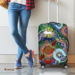 Personalised Rabbitohs NAIDOC Week 2024 Luggage Cover Australia Aboriginal Dot Painting