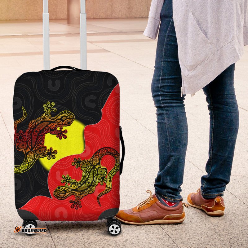 Aboriginal Flag Mix Lizard Luggage Cover