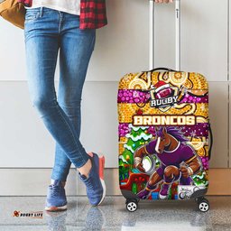 Broncos Rugby Merry Christmas Luggage Cover Indigenous Australian Art