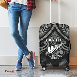 Custom New Zealand Silver Fern Rugby Luggage Cover All Black Since 1892 Aotearoa Moko Maori