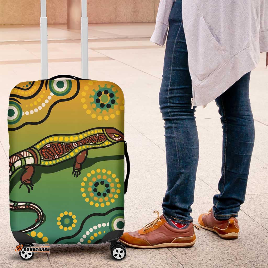 Goanna Aboriginal style Dot Artwork Luggage Cover