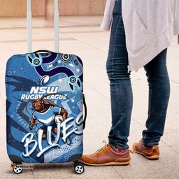 Personalized NSW Rugby League Luggage Cover Blues Mascot Indigenous