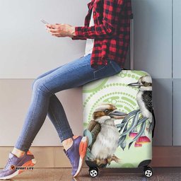 Australia Gumtree And Kookaburra Luggage Cover Aboriginal Art Watercolor Style