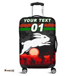 Custom Personalised South Sydney Rabbitohs ANZAC Luggage Cover Simple Style Black