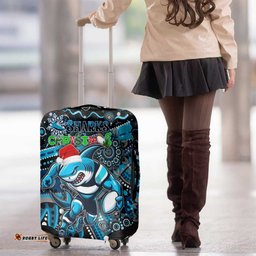Merry Christmas Sharks Luggage Cover Aboriginal Santa Rugby Mascot Cronulla Sutherland