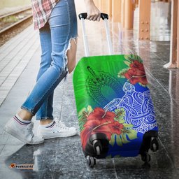 Torres Strait Islanders Luggage Cover Ocean Hibiscus