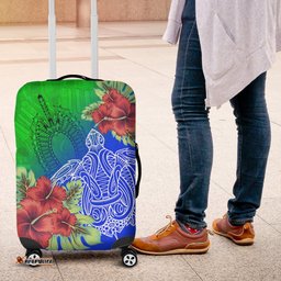Torres Strait Islanders Luggage Cover Ocean Hibiscus