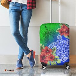 Torres Strait Islanders Luggage Cover Ocean Hibiscus