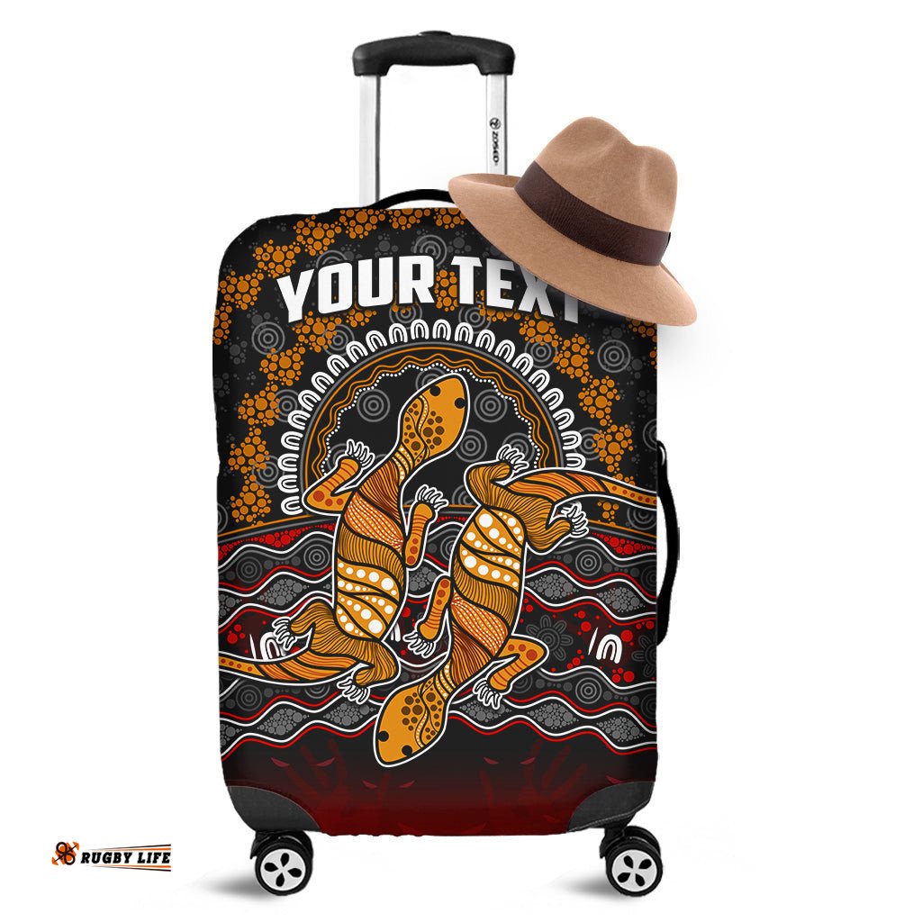 Custom Personalised Australia Valentine Luggage Covers Aboriginal Couple Lizards MY LOVE