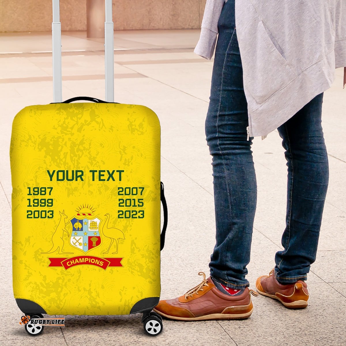Custom Australia Cricket Luggage Cover History Champions World Cup Unique