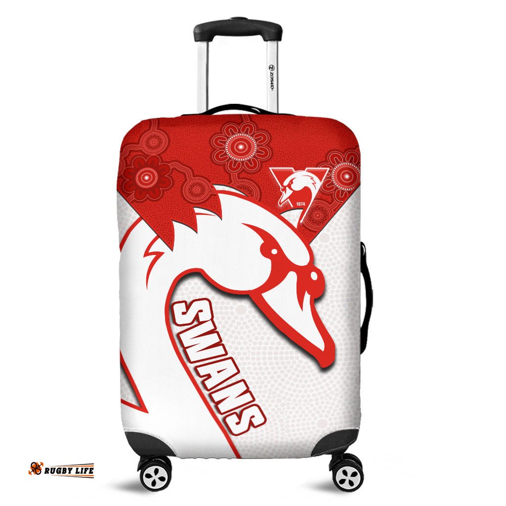 Sydney Football Luggage Cover Swans 1874 Dot Painting Artsy Ver.01