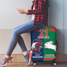 Custom Roosters Rabbitohs Luggage Cover NRL Tribal Half Style