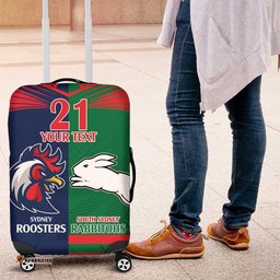 Custom Roosters Rabbitohs Luggage Cover NRL Tribal Half Style