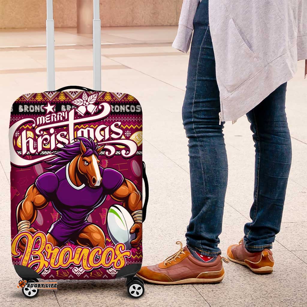 Broncos Rugby Xmas Luggage Cover Australia NRL Mascot