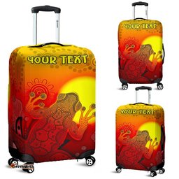 Custom Aboriginal Luggage Covers Indigenous Frog Red