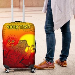 Custom Aboriginal Luggage Covers Indigenous Frog Red
