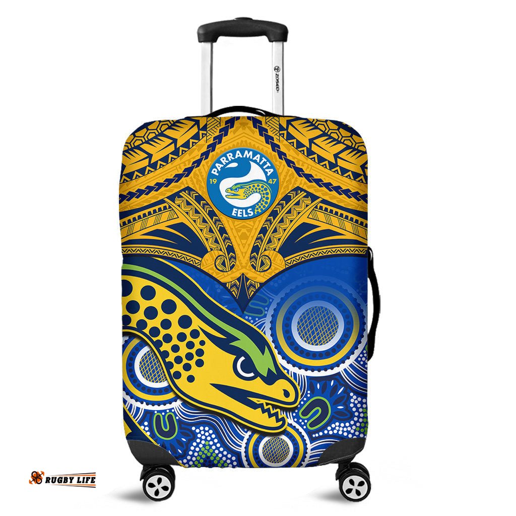 Parramatta Rugby Luggage Cover Go Eels Polynesian Mix Indigenous Art