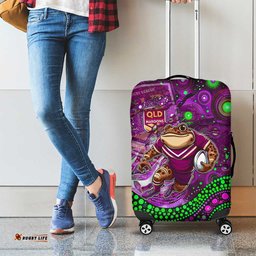 Personalised Mascot Queensland Maroons Rugby Luggage Cover Aboriginal Galaxy