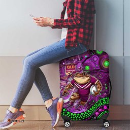 Personalised Mascot Queensland Maroons Rugby Luggage Cover Aboriginal Galaxy