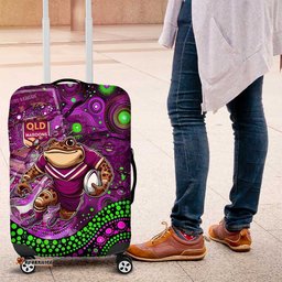Personalised Mascot Queensland Maroons Rugby Luggage Cover Aboriginal Galaxy