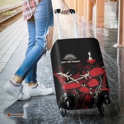 ANZAC Luggage Covers ANZAC with Remembrance Poppy Flower Ver2